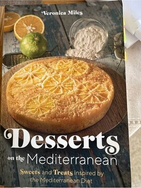 Veronica M Yellow and Cream Mediterranean Desserts Cookbook